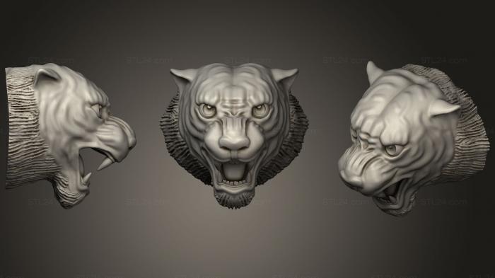 Маски и морды животных (Тигр, MSKJ_0273) 3D модель для ЧПУ станка